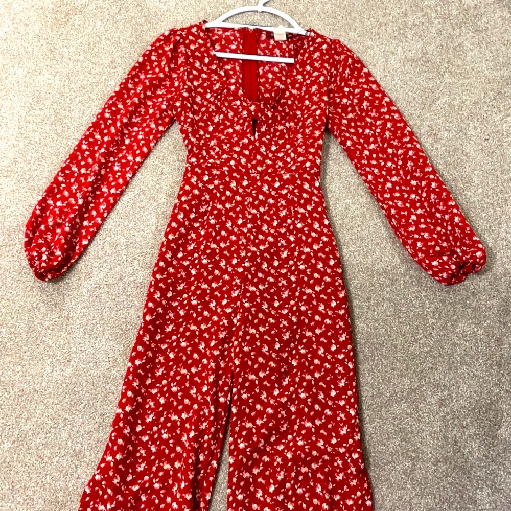 Burnt orange longsleeve jumpsuit